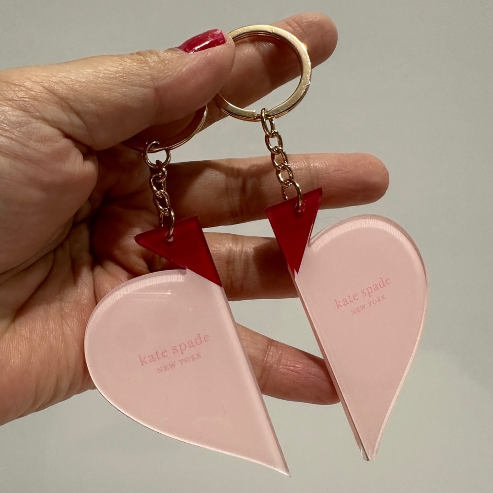 2 Kate spade heart friendship keychain